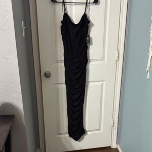 Express Black Ruched Maxi Dress